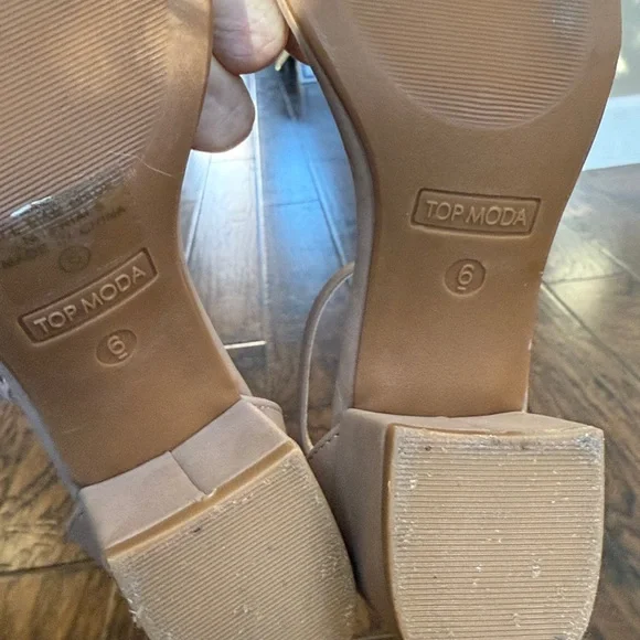 TOP Moda Women's Beige Ankle Strap Heels, size 6 - Picture 4 of 6